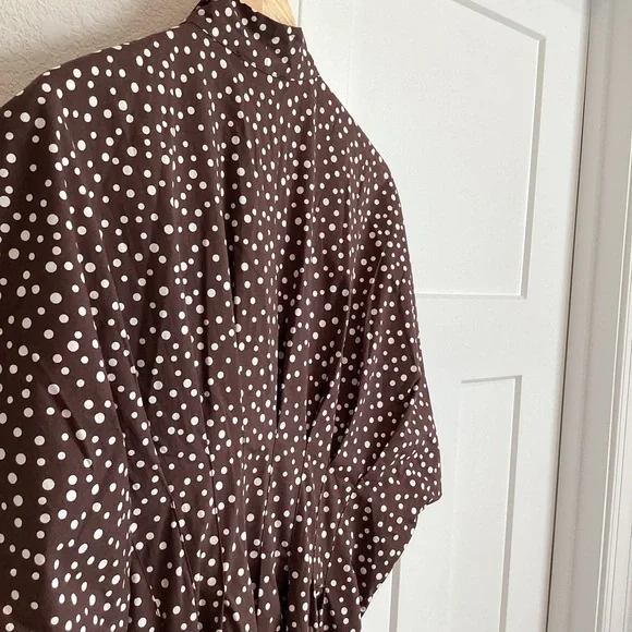 Exquise Tobie Collared Button-Front Tie-Neck Mini Shirt Dress Anthroplogie NEW - Picture 11 of 15